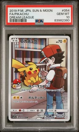 2019 #054 Full Art/Pikachu PSA 10 Japanese Sun & Moon Dream League