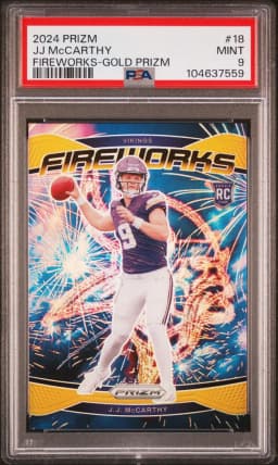 2024 #18 JJ McCarthy PSA 9 Panini Prizm Fireworks