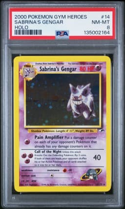 2000 #14 Sabrina's Gengar PSA 8 Gym Heroes