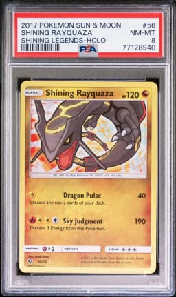 2017 #56 Shining Rayquaza-Holo PSA 8 Sun & Moon Shining Legends