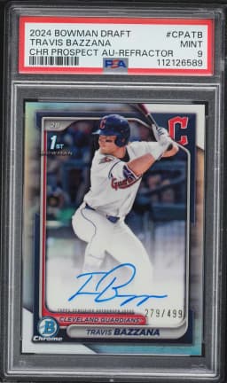 2024 #CPATB Travis Bazzana PSA 9 Bowman Draft Chrome Prospect Autographs Baseball