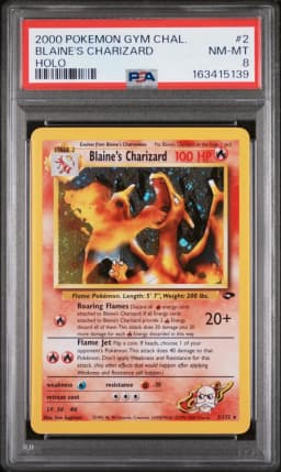 2000 #2 Blaine's Charizard PSA 8 Gym Challenge