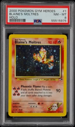 2000 #1 Blaine's Moltres PSA 8 Gym Heroes