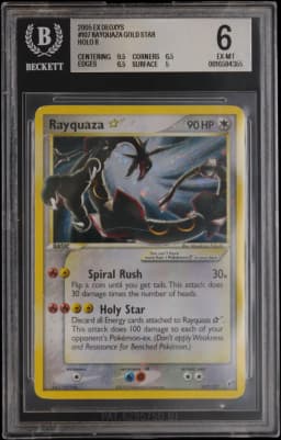 2005 #107 Rayquaza Gold Star HOLO R BGS 6 EX Deoxys