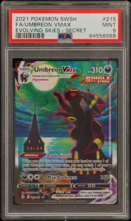 2021 #215 Full Art/Umbreon Vmax PSA 9 Sword & Shield Evolving Skies