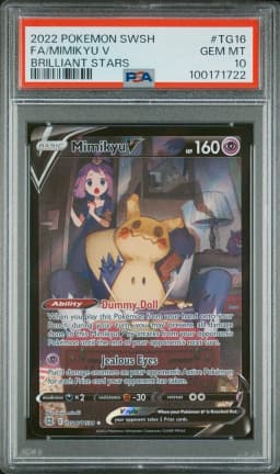 2022 #TG16 Full Art/Mimikyu V PSA 10 Sword & Shield Brilliant Stars