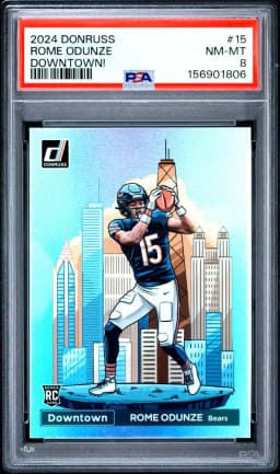 2024 #15 Rome Odunze PSA 8 Panini Donruss Downtown!