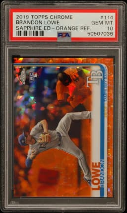 2019 #114 Brandon Lowe PSA 10 Topps Chrome Sapphire Edition