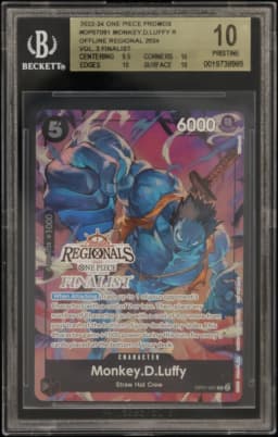 2022 #OP07091 Monkey.D.Luffy R/(Offline Regional 2024 Vol. 3 Finalist) BGS 10 One Piece Card Game Promos
