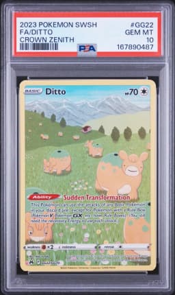 2023 #GG22 Full Art/Ditto PSA 10 Sword and Shield Crown Zenith