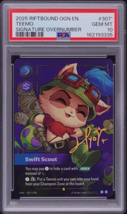 2025 #307* Teemo - Swift Scout PSA 10 Riftbound: League of Legends Ogn-Origins