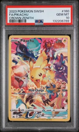 2023 #160 Full Art/Pikachu PSA 10 Sword and Shield Crown Zenith