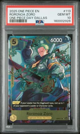 2025 #113 Roronoa Zoro PSA 10 One Piece Promos