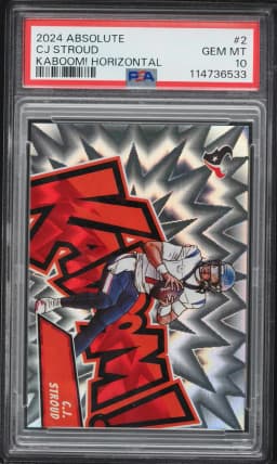 2024 #2 CJ Stroud PSA 10 Panini Absolute Kaboom! Horizontal Football