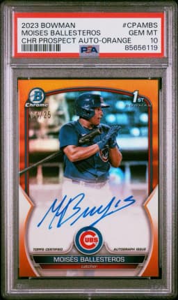 2023 #CPAMBS Moises Ballesteros PSA 10 Bowman Chrome Prospect Autographs Baseball