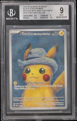 2024 #085 Pikachu with Grey Felt Hat P/(Pokemon x Van Gogh Art Collaboration) BGS 9 TCG Scarlet & Violet Black Star Promos