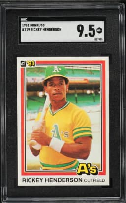 1981 #119 Rickey Henderson SGC 9.5 Donruss Baseball
