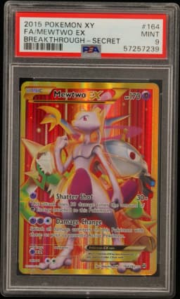 2015 #164 Full Art/Mewtwo EX PSA 9 XY Breakthrough
