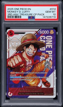 2025 #014 Monkey D. Luffy PSA 10 3rd Anniversary! Card Treasure Campaign Pack One Piece