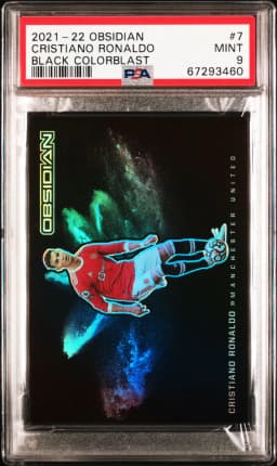2021 #7 Cristiano Ronaldo PSA 9 Panini Obsidian Black Color Blast