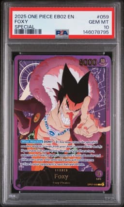 2025 #059 Foxy PSA 10 EB02-Extra Booster -Anime 25th Collection- One Piece