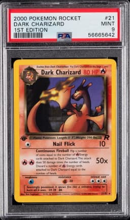 2000 #21 Dark Charizard 1st Edition PSA 9 Rocket Pokemon