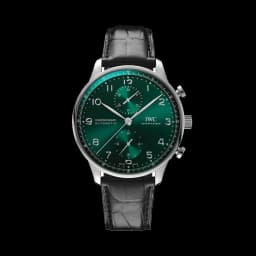 IWC Portugieser Chronograph 41mm - Green on Leather Strap