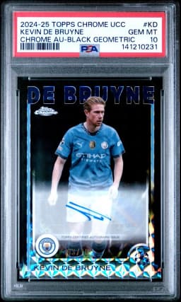 2024 #KD Kevin de Bruyne PSA 10 Topps Chrome UEFA Club Competitions Chrome Autographs