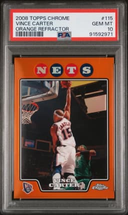 2008 #115 Vince Carter PSA 10 Topps Chrome