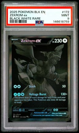 2025 #172 Zekrom EX PSA 9 Blk EN-Black Bolt