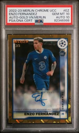 2022 #EZ Enzo Fernandez PSA 10 Topps Merlin Chrome UEFA Club Competitions Autographs