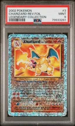 2002 #3 Charizard-Reverse Foil PSA 9 Legendary Collection
