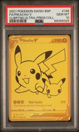 2021 #145 Full Art/Pikachu V PSA 10 Swsh Black Star Promo