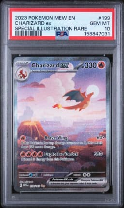 2023 #199 Charizard EX PSA 10 Mew EN-151