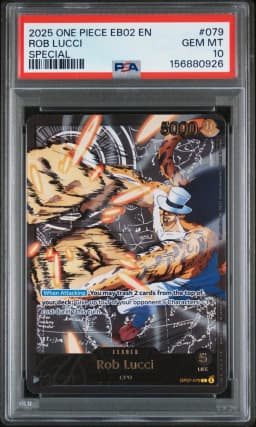 2025 #079 Rob Lucci PSA 10 One Piece EB02-Extra Booster -Anime 25th Collection-