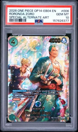 2026 #006 Roronoa Zoro PSA 10 One Piece OP14-EB04-the Azure Sea's Seven