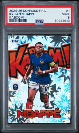 2024 #1 Kylian Mbappe PSA 9 Panini Donruss FIFA Kaboom!