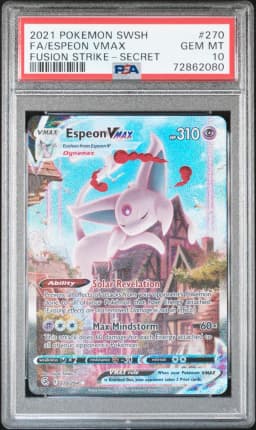2021 #270 Full Art/Espeon Vmax PSA 10 Sword & Shield Fusion Strike