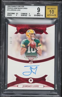 2020 #RGSJLO Jordan Love BGS 9 Panini Flawless Rookie Gems Signatures Football