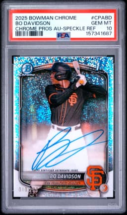 2025 #CPABD Bo Davidson PSA 10 Bowman Chrome Prospect Autographs