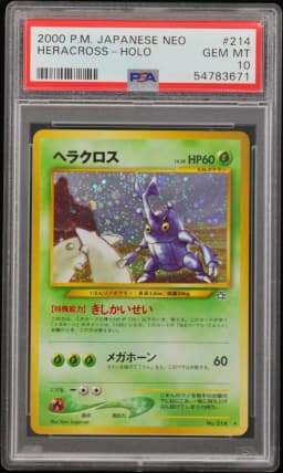 2000 #214 Heracross-Holo PSA 10 Japanese Neo
