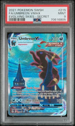 2021 #215 Full Art/Umbreon Vmax PSA 9 Sword & Shield Evolving Skies