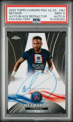 2024 #NJ Neymar Jr PSA 9 Topps Chrome Paris Saint-Germain Autographs 2022-23