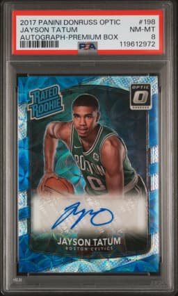 2017 #198 Jayson Tatum PSA 8 Panini Donruss Optic