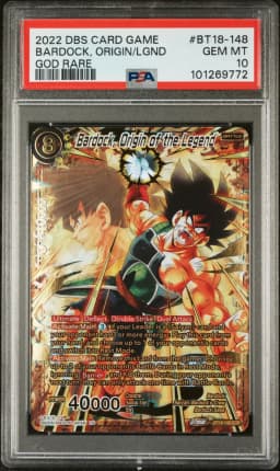 2022 #BT18-148 Bardock, Origin of the Legend PSA 10 Dragon Ball Super Card Game Series 18 Dawn of the Z-Legends