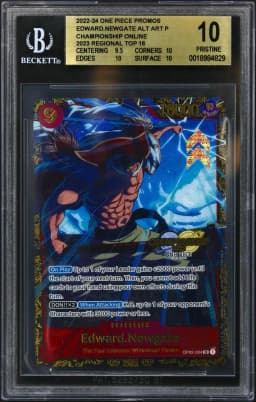2022 #OP02004 Edward.Newgate ALT ART P/(Championship Online/Offline 2023 Regional Top 16) BGS 10 One Piece Card Game Promos
