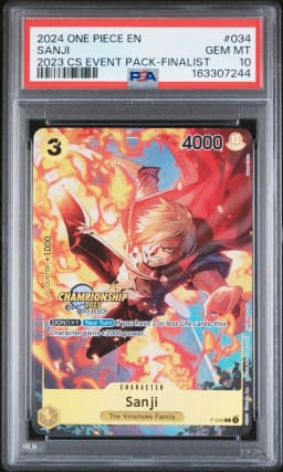 2024 #034 Sanji PSA 10 One Piece Championship 2023 Event Pack