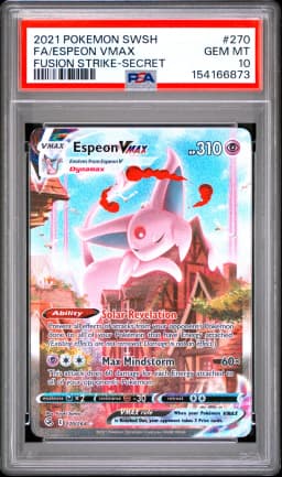 2021 #270 Full Art/Espeon Vmax PSA 10 Sword & Shield Fusion Strike