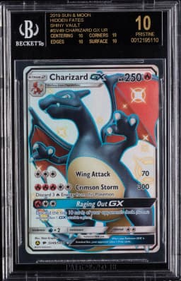 2019 #SV49 Full Art/Charizard GX BGS 10 Black Label Sun & Moon Hidden Fates Pokemon