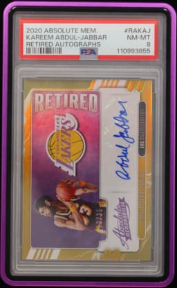 2020 #RAKAJ Kareem Abdul-Jabbar PSA 8 Panini Absolute Memorabilia Retired Autographs